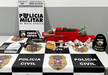 Polícias Civil e Militar desarticulam ponto de distribuição de drogas em Matupá